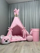 Вигвам для девочки Розовое наслаждение 7 с матрасиком плюш minky БОНБОН и корзиной для игрушек Полный комплект 0666 - изображение 1