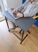 Стол для ноутбука Megusta с регулировкой высоты, на колесиках, 80х40 см, Серый с черными ножками (V-сір-чор-8040) - изображение 5