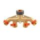 Колектор 4-ходовий з клапанами РЗ 3/4", з'єднання з краном РВ 3/4", латунь, BRASS SOFT, BR-S3034 - зображення 1