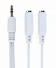 Кабель-переходник Cablexpert 3.5 мм - 2х3.5 мм (M/F), 0.1 м, White (CCA-415W) - изображение 2
