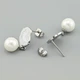 Сережки підвіски Аіко 45532 розмір 27х9 мм штучні перли вага 3.7 г сталь - зображення 2