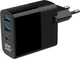 Мережевий зарядний пристрій Gembird PD 30W GaN 2 x USB-A + Type-C Black (TA-UC-PDQC30LCD-BK-02) - зображення 1