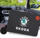 Автомобильный антискользящий коврик Лидер на торпеду с логотипом Skoda 20x13 см - изображение 1
