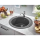 Мойка для кухни GROHE гранитная K200 510x510мм круглая врезная с сифоном черная 31656AT0 - изображение 5