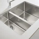 Мойка для кухни GROHE из нержавеющей стали K700 595x450мм прямоугольная врезная матовая 1мм на полторы чаши с сифоном 31576SD1 - изображение 6