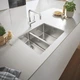 Мойка для кухни GROHE из нержавеющей стали K700 595x450мм прямоугольная врезная матовая 1мм на полторы чаши с сифоном 31576SD1 - изображение 7