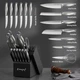 Набір ножів Emojoy KC-KS30 FROST SERIES German Stainless Gray у дерев'яній колоді із вбудованою точилкою 15 предметів - зображення 2