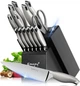 Набір ножів Emojoy KC-KS30 FROST SERIES German Stainless Gray у дерев'яній колоді із вбудованою точилкою 15 предметів - зображення 3