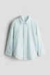 Сорочка бавовняна бірюзова в смужку H&M 116см (400098079) - зображення 1