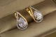 Серьги Xuping Jewelry Капля с родием 1,8 см золотистые - изображение 1