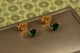 Сережки гвоздики Xuping Jewelry сердечки із зеленими камінцями 6 мм золотисті - зображення 1