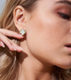 Сережки конюшина білий клевер англійський замок Fashion Jewelry золотистий колір (АА) - изображение 7