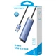 USB-хаб Vention USB3.0 USB 3.0x3/RJ45/USB-C Hub Blue Aluminum Alloy (TGFSB) - зображення 3