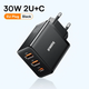 Сетевое зарядное устройство Baseus Compact 30w PD 2xUSB-A USB-C ports charger black - изображение 3