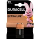 Батарейка лужна DURACELL Alkaline 6F22 9V Крона Blister 1шт (6LR61) - зображення 1