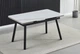 Стол обеденный раскладной MADRID CERAMIC 140(200)*85 белый глянец / черный каркас Intarsio - изображение 2