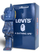 Статуэтка Bearbrick x BAPE x Levis 400% 28 см Medicom Toy Акула в костюме. - изображение 3