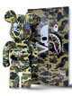 Статуетка Bearbrick x BAPE Mastermind Green Camo 400% 28 см Medicom Toy Камуфляжна Акула. - зображення 2