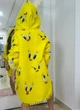 Детская муслиновая пляжная туника для девочки с длинными рукавами и капюшоном 116-128 желтый - изображение 2
