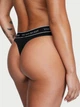 Жіночі трусики Victoria's Secret (24655596586) Logo Cotton Thong XXL чорні - зображення 2
