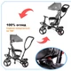 Дитячий триколісний велосипед толокар коляска Ikonka Trike Fix Lite 3в1 з батьківською ручкою велосипед для хлопчика, дитячий велосипед з капюшоном для дівчинки сірий - зображення 2