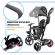 Дитячий триколісний велосипед толокар коляска Ikonka Trike Fix Lite 3в1 з батьківською ручкою велосипед для хлопчика, дитячий велосипед з капюшоном для дівчинки сірий - зображення 12