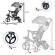 Дитячий триколісний велосипед толокар коляска Ikonka Trike Fix Lite 3в1 з батьківською ручкою велосипед для хлопчика, дитячий велосипед з капюшоном для дівчинки сірий - зображення 15