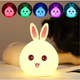 Дитячий нічник силіконовий Кролик Rabbit-Lamp нічна LED лампа на акумуляторі 5 кольорів підсвічування біло-рожевий - зображення 1