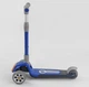 Самокат трехколесный Best Scooter складной алюминиевый руль, 3 колеса PU со светом Black/Blue (102024) - изображение 4