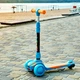 Дитячий складний триколісний самокатSPORT KIDS 2585 з підсвіткою колес Блакитний - зображення 1