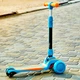 Дитячий складний триколісний самокатSPORT KIDS 2585 з підсвіткою колес Блакитний - зображення 2
