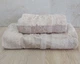 Набор турецких бамбуковых махровых полотенец Cestepe 50х90+70х140 Bamboo Cicek Bej - изображение 1