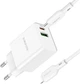 Сетевое зарядное устройство Borofone BA69A USB-A (QC3.0) USB-C (PD3.0) + кабель USB-C/Lightning White (BA69ACLW) - изображение 3