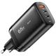 Зарядний пристрій Essager ES-CD23 Gan 65W (3 порти 1 USB + 2 Type-C) адаптер блок чорний - зображення 1