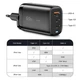 Зарядний пристрій Essager ES-CD23 Gan 65W (3 порти 1 USB + 2 Type-C) адаптер блок чорний - зображення 2
