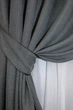 Комплект готовых штор VR-Textil Лен Мешковина № 1236ш Темно-серый 150х275 см 2 шт (33-0054) - изображение 4