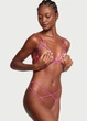Трусики стринги со стразами Victoria's Secret Very Sexy Crotchless Shine Strappy Thong Panty M розовый (000134971QDEM) - изображение 5