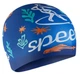 Детская шапочка для бассейна Speedo SLOGAN PRT CAP JU/JF/JM синий, белый - изображение 1