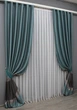 Комплект готовых штор VR-Textil ANZIO № 1465ш Бирюзовый с графитовым 140х290 см 2 шт (33-0332) - изображение 3