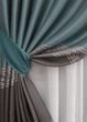 Комплект готовых штор VR-Textil ANZIO № 1465ш Бирюзовый с графитовым 140х290 см 2 шт (33-0332) - изображение 5