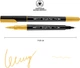 Набор маркеров акварельных Santi Brush Pen SW-02 двусторонние желтые 391002 6 шт (5056574438645) - изображение 3