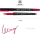 Набор маркеров акварельных Santi Brush Pen SW-06 двусторонние вишневые 391006 6 шт (5056574438683) - изображение 3