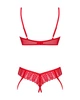 Комплект Obsessive Ingridia 2-pcs crotchless set XL/2XL, червоний, з доступом, відкриті груди - зображення 4