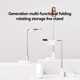Підставка-тримач настільний USAMS US-ZB265 Multi-function Rotatable Folding Storage Live Stream White - изображение 2