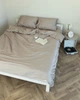 Постельное белье евро Dushka Home Сатин Люкс 20906 200х220 см светло-серый - изображение 4