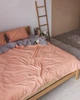 Постельное белье полуторное Dushka Home Вареный хлопок 20508 160х215 см персиковое с серым - изображение 6