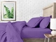 Двоспальна постільна білизна з простирадлом на резинці LIGHT PLUM CS2 - зображення 2