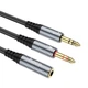 Кабель HOCO 2-in-1 3.5 headset audio adapter Cable UPA21 (female to 2male) |0.25M| Black - изображение 9