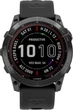 Титановые часы с фонарем и солнечной батареей Garmin Fenix 7X Sapphire Solar DLC (010-02541-11) темно-серые с силиконовым ремешком - изображение 3