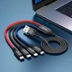 Кабель Hoco Combo 4-in-1 2type-C+Lightning + Micro USB Super charging cable X76 |1M, 2A| black - изображение 4